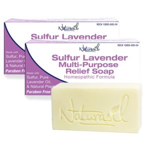 Naturasil Multi-Purpose Sulfur-Lavender Soap (2) 4oz Bars | Relief from Acne, Fungus, & Mites