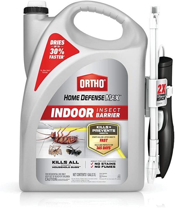 Ortho Home Defense Max Indoor Insect Barrier: Starts to Kill Ants, Roaches, Spiders, Fleas & Ticks Fast, 1 gal.