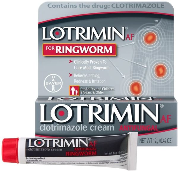 Lotrimin AF Ringworm Cream, Clotrimazole 1%, Clinically Proven Effective Antifungal Treatment of Most Ringworm, For Adults and Kids Over 2 years, Cream, .42 Ounce (12 Grams)
