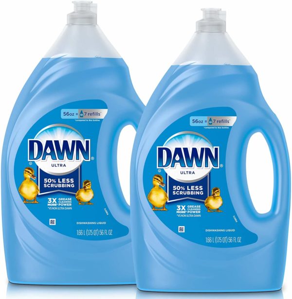Dawn Dish Soap Ultra Dishwashing Liquid, Dish Soap Refill, Original Scent, 2 Count, 56 oz