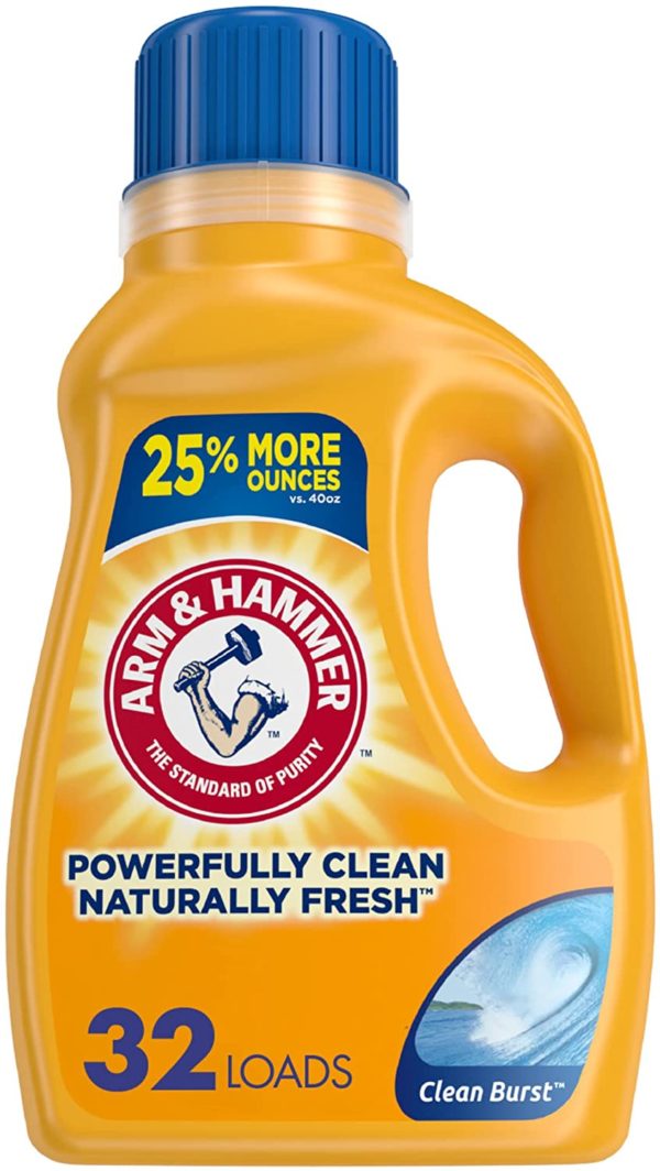 Arm & Hammer Clean Burst, 32 Loads Liquid Laundry Detergent, 50 Fl Oz