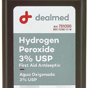 Dealmed Hydrogen Peroxide 3% USP – 16 fl. oz. USA Made Hydrogen Peroxide Cleaner, Hydrogen Peroxide 3 Percent First Aid Cleaner, Hydrogen Peroxide Solution for First Aid Kit and Medical Facilities
