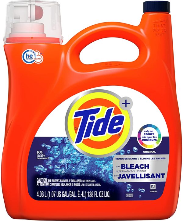 Tide Plus Bleach Alternative Liquid Laundry Detergent, Original Scent, HE Turbo Clean, 138 oz, 72 Loads