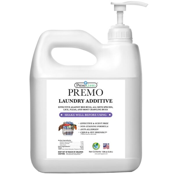 Bed Bug & Mite Killer Laundry Additive - 128 oz - All Natural Non Toxic - Premo Guard